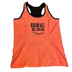 Women's Maui Aloha Hawaii Sports Racerback Pullover Tank Top Size SML EUC #6204